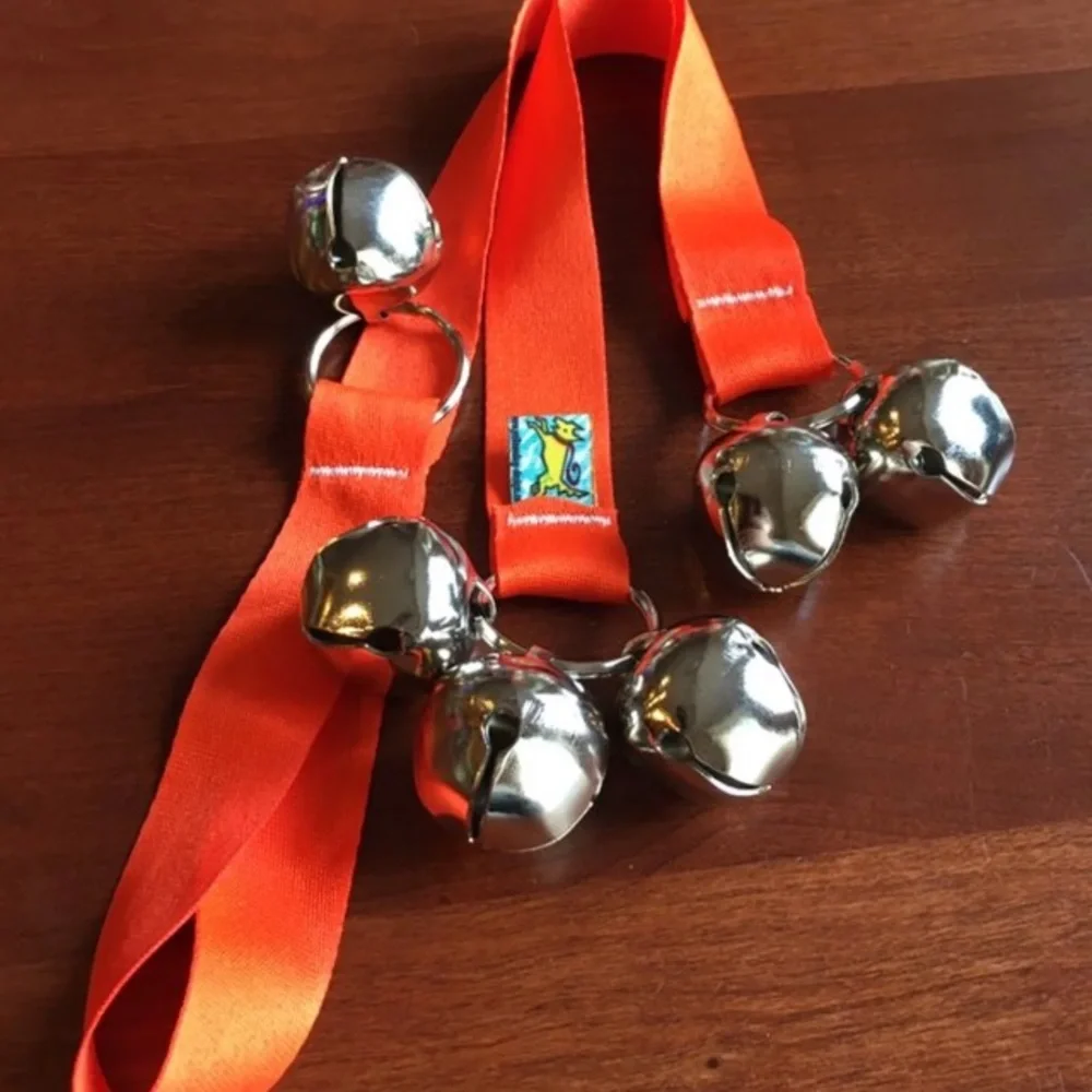 Orange Ribbon Puppy Potty Training Bells